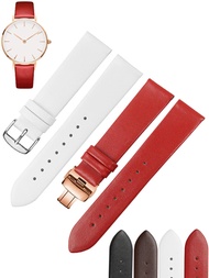 Women's watch strap suitable for Armani Fiyta DW Longines Tissot Rossini ultra-thin red leather strap