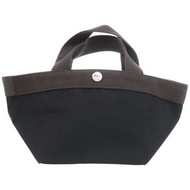 Herve Chapelier 黑色皮革帆布手提包，1824 年款，成色極佳 [二手] Herve Chapelier