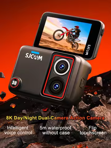 8K 20fps Dual-lens Action Camera AI Voice Control Waterproof HD Night Video Flip Touchscreen 6-Axis