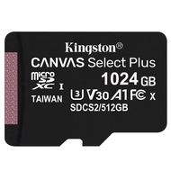 Kingston CANVAS Select Plus U3 V30 MicroSD 1TB 512GB 256GB 32GB 64GB 128GB Memory Card SDXC Class 10 TF Mini Card Micro SD 32G 64G 128G 256G 512G 1T 1024GB for Camera Smartphones Laptop