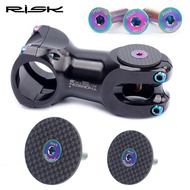 RISK  Bicycle Stem Carbon Bicycle Stem Top Cap with Screw Steerer Fork Tube Caps Headset Cap Cover