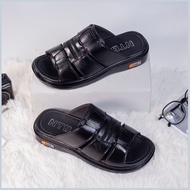 [HCM]DÉP NAM QUAI NGANG DA BÒ THẬT 100% ĐẾ BOSS 4P SẺ RÃNH CHỐNG TRƠN TRỢT