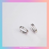 Silver Hoop Earrings Roman Number Earring S925 Original Hoop Earrings Earring Subang Silver 925 Orig