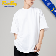 เสื้อยืด RUNBOY ป้ายน้ำเงิน คอฟิต ทรงโอเวอร์ไซส์ สีขาว