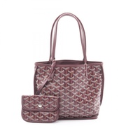 【二手】Goyard GOYARD托特包 Anjou 迷你手拿包 雙面可用 ANJCROMINCG33TY33P 酒紅色 PVC 塗層帆布 皮革 Ange 迷你手拿包