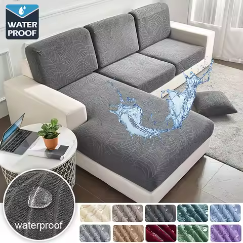 Waterproof Jacquard Sofa Seat Cushion Cover Elastic Removable Sofa Cover Furniture Protector L Shape