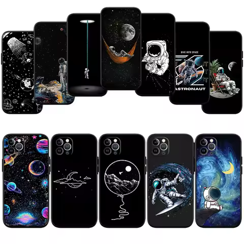 IJ8 Astronaut Space Moon Phone Case for OPPO A40 A60 A80 A15 A16 A16K A12 A17 A17K A54 A54S A53 A53S