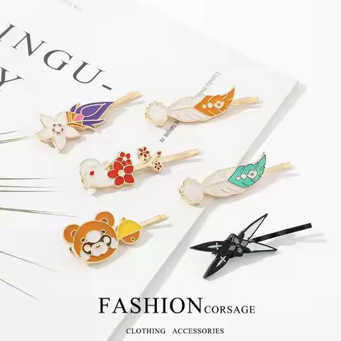 Genshin Impact Peripheral Hair Accessory Clip Products Eula Sayu Yanfei Naganohara Yoimiya Noelle Mo