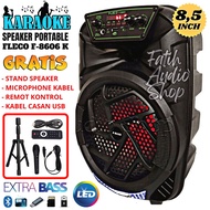 SPEAKER BLUETOOTH FLECO F-8606 K 85 INCH FREE MIC KARAOKE + STAND SPEAKER + REMOTE - SPEAKER KARAOKE