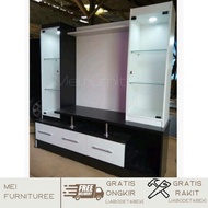 Lemari TV Model Mewah Rak Kaca - Liswar / Bufet TV Modern