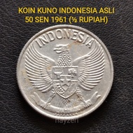 koin kuno 50 sen 1961 uang logam lama setengah rupiah indonesia asli