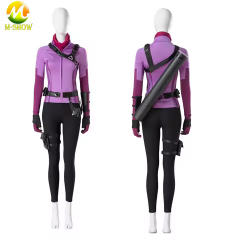 Kate Bishop Cosplay Costume, Female Kate Bishop and Male Clinton Francis Barton Superhero Outfit for