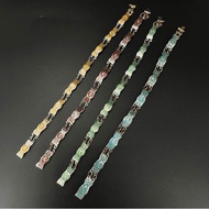 Genuine Silver Bracelet With Antique Enamel Multicolor Length 18 Inches Unused Vintage Rim Collectio
