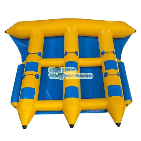 Durable Tarpaulin for 6 Person, PVC Inflatable Flyfish Banana Boat towable Tube water toys made by D