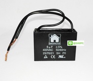 คาปาซิเตอร์ 5UF 400V BANCAPACITOR ชนิดสาย 47X18X34MM ของแท้ สำหรับพัดลมฮาตาริและรุ่นอื่นๆ (สินค้าใน