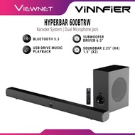VINNFIER HYPERBAR 600BTRW PEMBESAR SUARA SOUNDBAR WITH 6.5" WIRELESS SUBWOOFER|KARAOKE|BLUETOOTH|TV 