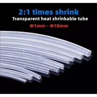 1meter Heat Shrink Tube/Sleeving (TRANSPARENT) - 1mm to 20mm