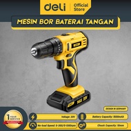 Deli 20V Lithium-lon Cordless Impact Drill / Bor Listrik Batterai EDL-CZ20-E1D2