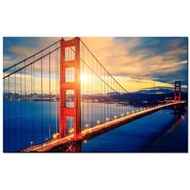 San Francisco Den Gate Bridge At Dusk Wall Art American Landmark Picture Giclee Printing Cityscape C