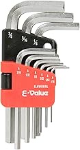 E-Value ELHW09INL Hex Key Wrench Set, 1/16", 5/64", 3/32", 1/8", 5/32", 3/16", 1/4", 5/16", 3/8", 9 