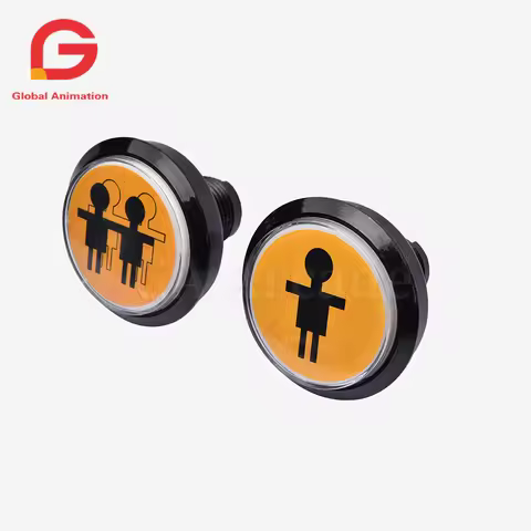 LED Illuminated Push Button with Micro Switch for Basketball Machine, Flat Arcade, 60mm, 1P, 2 P Pla