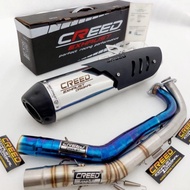 READY STOCK Knalpot Standar racing Creed Exhaust inlet 38/50mm 100% ORI Ngebas Adem for Nmax old new