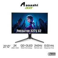 Acer Predator X27U X2 26.5" QD-OLED 240Hz 0.03ms 2K HDR400 Gaming Monitor (HDMIx2/ DP/ AUXO/ USB-C/ 
