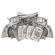 3D Cowboys Men Belt Buckle Gun Royal Flush Poker Belt Buckle Suit for 4cm Width Belt Birthday Gifts