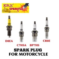 MOTORCYCLE KRX SPARK PLUG BP7HS, C7HSA, CR8E, D8EA AND BP6TG- DURABLE AND HIGH PERFORMANCE