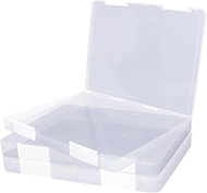 Bonsicoky 3 Pcs Clear A4 File Storage Boxes with Buckle Closure - A4 Clear Plastic Document Storage 