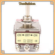 TONFASHION Toggle Switch, 3 Position 12 Pin 12mm Rocker Switch, Rocker Lever 4PDT Self-locking Type 