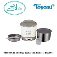 TOYOMI 0.6L Mini Rice Cooker with Stainless Steel Pot RC 616