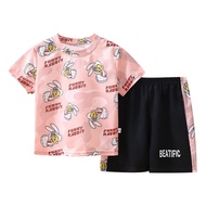 LJMOFA 3-12Y Kids Sports Jersey Suit Summer Leisure Quick Drying Clothes Short Sleeve Shorts Kids Ou