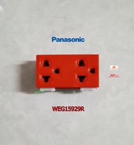 Panasonic เต้ารับคู่มีกราวด์ สีเหลือง สีแดง สีดำ พานาโซนิค WEG15929Y WEG15929R WEG15929H ปลั๊กกราวด์