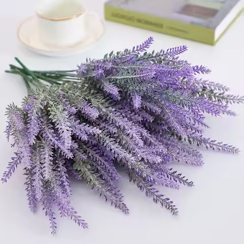 Spring Lavender Artificial Flower Fake Plant For Wedding Party Decoration Home Garen DIY Decor 4 Pcs