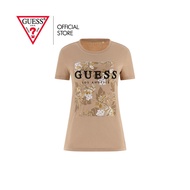 GUESS เสื้อยืดแขนสั้นผู้หญิง รุ่น Q5YI91KAK91 สีเบจ