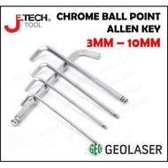 JETECH METRIC CHROME BALL POINT ALLEN KEY / HEX KEY / L KEY ( 3mm - 10mm )