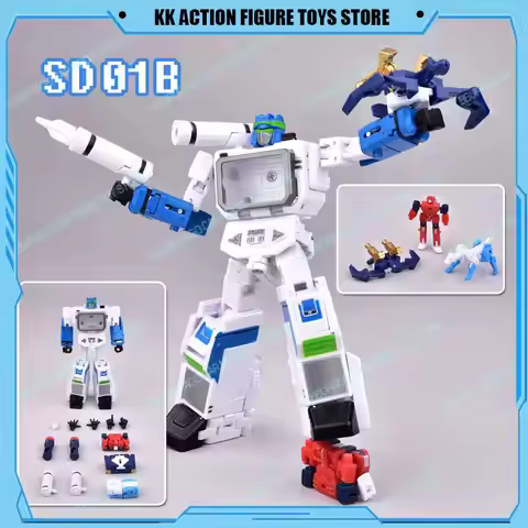Transformation SD-01 SD01B Action Figures White Soundwave Anime SD 01b Car Robot Model Toys Plastic 