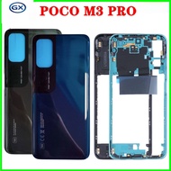 Full Back Housing For Xiaomi Poco M3 Pro 5G Battery Back Cover + LCD Middle Frame Front Housing Mid 