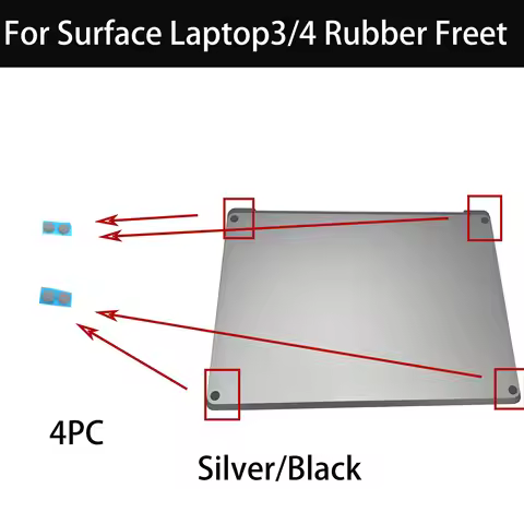 New Rubber Feet For Surface Laptop 3 4 5 Foot Pad 1872 1868 1951 1958 Sliver Black 4 Pieces