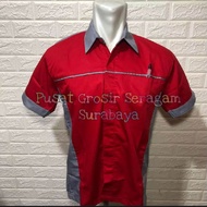 Grosir kemeja kerja pria wanita merah abu abu baju kerja abu abu biru seragam kerja dril abu merah