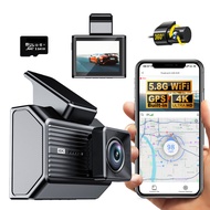 New4K Dual Front and Rear Cameras5.8GWiFi Wireless without Wiring GPS Positioning Dash Cam