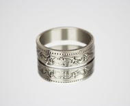 巴基斯坦硬幣戒指 1 盧比 1981 年硬幣戒指男士硬幣戒指女士禮物