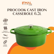 ProCook Cast Iron Casserole 30cm / 6.2L | Periuk Tahan Lasak Cookware | Ready Stock | Red/Green/Turq