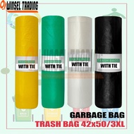 10pcs Colored Garbage Bag Trash Bag Biodegradable With Tie (3XL)