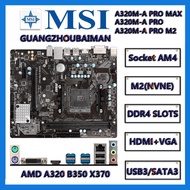 Microstar A320M-A PRO MAX Or A320M-A PRO M2 Motherboard AMD AM4 DDR4 M-ATX NVME M.2 PCIe Gen3 x4 and