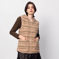 【MEDUSA】駝色羊羔毛長版連帽背心外套(M-XL) | 羊羔毛外套