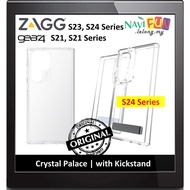 [for Samsung S21 S22 S23 S24 | Plus Ultra] [ Crystal Palace | kickstand ] ZAGG (Ori) Gear4 Protected By D3O® Case