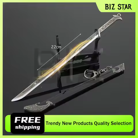 22cm/8.66inThe Film and Tv Peripherals Elf King Thranduil Sword Keychains Medieval Weapon Metal Samu