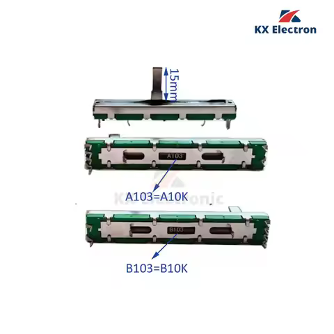 5pcs 60mm Straight Slide Liner Potentiometer Mixer Fader Variable Resistors A103 B103 10K Ohm 6pins 